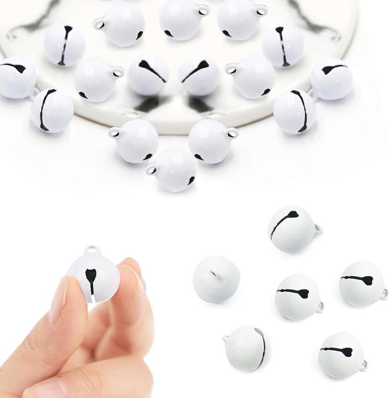 10Pcs White 14mm Mini Jingle Bells For DIY Jewelry Keychains Pet Festival Decor - Image 3